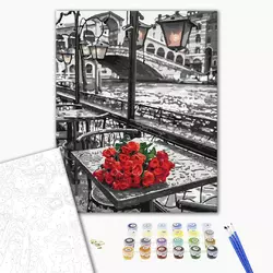 Картина за номерами: Троянди під дощем 40х50