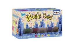 Magic sand 6 кольорів по 0,150 кг, в кор-ці 19,5см - 10,5см - 10см