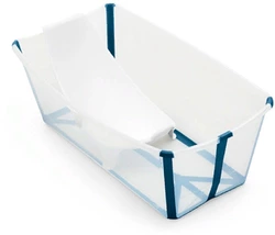 Комплект ванночка для купання Flexi Bath (прозора) та підставка, кол. блакитний