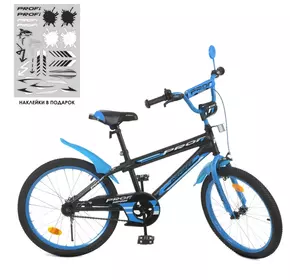 Велосипед дитячий PROF1 20д. Y20323-1 Inspirer, SKD75, ліхтар,дзвінок,дзеркало,підніжка,чорно-синій.
