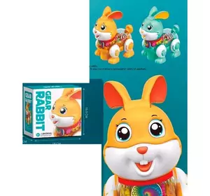 Музична іграшка 995A кролик, їздить, шестерні, 2 кольори, муз., світло, бат., кор., 18-20-11 см.