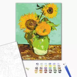 Картина за номерами: Вінсент Ван Гог "Три соняшники у вазі" 40х50