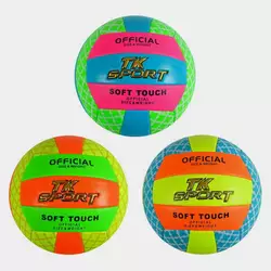 М`яч волейбольний C 60971 (60) ""TK Sport"" 3 види, матеріал м`який PVC, вага 280-300 грамів, розмір №5, ВИДАЄТЬСЯ ТІЛЬКИ МІКС ВИДІВ