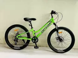 Велосипед Спортивний Corso «OPTIMA» 24"" дюйми TM-24326 (1) рама алюмінієва 11'', обладнання Shimano RevoShift 7 швидкістей, зібран на 75%