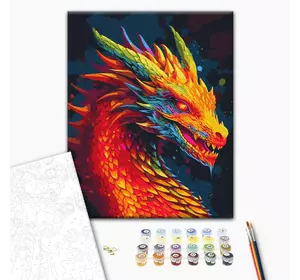 Картина за номерами: Неоновий дракон 40х50