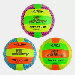 М`яч волейбольний C 60970 (60) ""TK Sport"", 3 види, матеріал м`який PVC, вага 280-300 грамів, розмір №5, ВИДАЄТЬСЯ ТІЛЬКИ МІКС ВИДІВ
