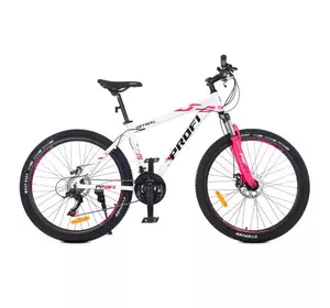 Велосипед 26 д. G26OPTIMAL A26.5 (1шт)алюм.рама 16,5",SHIMANO 21SP,алюм.DB,CS TZ500,біло-рожевий