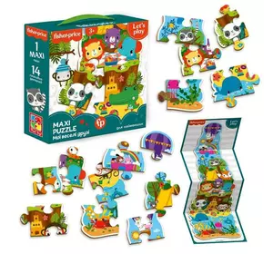гр Maxi puzzle ""Fisher Price. Мої веселі друзі"" VT1711-10 укр (6) ""Vladi Toys"", 14 елементів, постер, в коробці