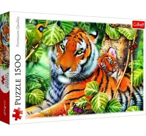 Пазли - (1500 елм.) - "Два тигри" / Trefl