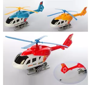 Гелікоптер 3588 заводний, їздить, рухливі лопаті, 3 кольори, кул., 18-30-6,5 см.