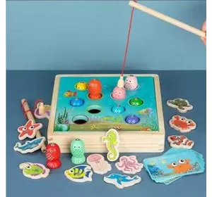 Риболовля C 57597 (40) магнітна гра, 2 види риб, ігрові картки, у коробці