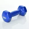 Гантель M 0290-BL з вініловим покриттям, 2кг, синій, кул., 17-7,5см. Гантель M 0290-BL з вініловим покриттям, 2кг, синій, кул., 17-7,5см.