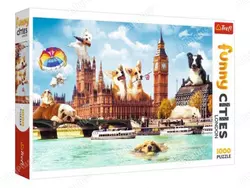 Пазли "Веселі міста" - (1000 елм.) - "Собачки у Лондоні" / Trefl Пазли "Веселі міста" - (1000 елм.) - "Собачки у Лондоні" / Trefl
