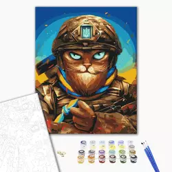 Картина за номерами: Мужній Котик ©marysha_art 40х50 Картина за номерами: Мужній Котик ©marysha_art 40х50
