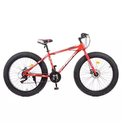 Велосипед 26 д. EB26POWER 1.0 S26.4 (1шт) сталь.рама17", Shimano21SP, ал.DB, ал.обод, 26 * 4.0, червоний Велосипед 26 д. EB26POWER 1.0 S26.4 (1шт) сталь.рама17", Shimano21SP, ал.DB, ал.обод, 26 * 4.0, червоний