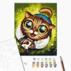 Картина за номерами: Котик із ППО ©Маріанна Пащук 40х50 Картина за номерами: Котик із ППО ©Маріанна Пащук 40х50