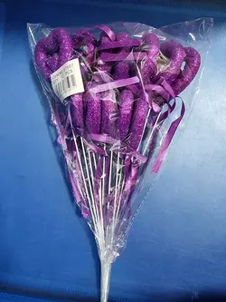 Сувенір у вигляді сердець на паличці 7507 фіолетовий