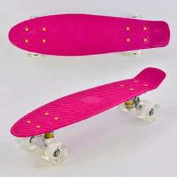 Скейт Пенні борд 9090 (8) Best Board, МАЛИНОВИЙ, дошка = 55см, колеса PU зі світлом, діаметр 6 см