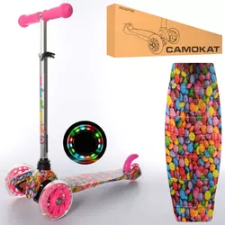 Самокат BB 3-013-4-F-P MINI,алюм+пласт.,3кол.ПВХ-світло,2пер120мм,задн70мм,підн29-11см,кермо60/69см. Самокат BB 3-013-4-F-P MINI,алюм+пласт.,3кол.ПВХ-світло,2пер120мм,задн70мм,підн29-11см,кермо60/69см.