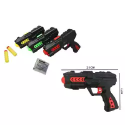 Пістолет 716 (216/2) 3 кольори, потрійний ствол, м’які патрони з присоскою, у пакеті, ВИДАЄТЬСЯ ТІЛЬКИ МІКС ВИДІВ Пістолет 716 (216/2) 3 кольори, потрійний ствол, м’які патрони з присоскою, у пакеті, ВИДАЄТЬСЯ ТІЛЬКИ МІКС ВИДІВ