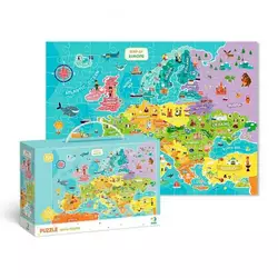 гр Пазли картонні (5-7 років) ""Карта Європи"" англ. версія 300124 (10) 100 елементів, в коробці ""Dodo""