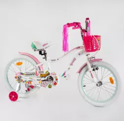 Велосипед 16" дюймів 2-х кол. "CORSO Sweety" SW 16016 / 160162 (1) БІЛИЙ, алюмінієва рама 9’’, ручні гальма, прикраси, зібраний на 75% Велосипед 16" дюймів 2-х кол. "CORSO Sweety" SW 16016 / 160162 (1) БІЛИЙ, алюмінієва рама 9’’, ручні гальма, прикраси, зібраний на 75%