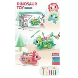 Логічна іграшка B 045 (24/2) 2 кольори, динозаври, магнітна риболовля, стукалка, рухомі шестерні, в коробці
