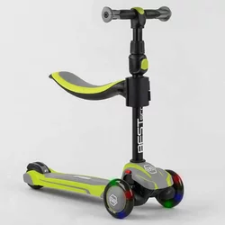 Самокат триколісний Best Scooter JS-20815  (4) з сидінням, алюмінієве кермо, 3 колеса PU зі світлом, d = 12 см Самокат триколісний Best Scooter JS-20815  (4) з сидінням, алюмінієве кермо, 3 колеса PU зі світлом, d = 12 см