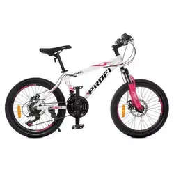 Велосипед 20 д. G20OPTIMAL A20.5 (1шт)алюм.рама12,5",SHIMANO 21SP,алюм.DB,FW TZ500,біло-рожевий