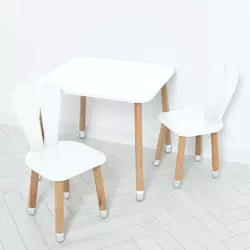 Столик 04-025W-2 з двома стільцями, 60-60 см., білий.