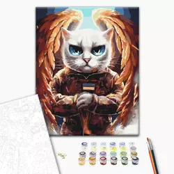 Картина за номерами: Котик Ангел ©Марианна Пащук 40х50 Картина за номерами: Котик Ангел ©Марианна Пащук 40х50