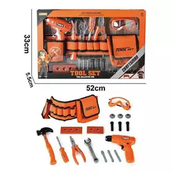 Набір інструментів KY 1068-018 (12/2) 10 елементів, шуруповерт на батарейках, пояс, тренувальні бруски, в коробці