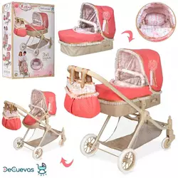 Візок 80733 для ляльки, 80-45-в81см., 3в1 (класика/прогул.), сумка, кошик, кор., 38-63,5-15,5см. Візок 80733 для ляльки, 80-45-в81см., 3в1 (класика/прогул.), сумка, кошик, кор., 38-63,5-15,5см.