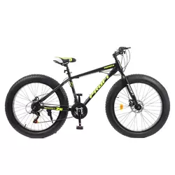 Велосипед 26 д. EB26POWER 1.0 S26.6 (1шт)сталь.рама17",Shimano21SP,ал.DB,ал.обод, 26*4.0,чер-салатов Велосипед 26 д. EB26POWER 1.0 S26.6 (1шт)сталь.рама17",Shimano21SP,ал.DB,ал.обод, 26*4.0,чер-салатов