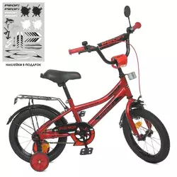 Велосипед дитячий PROF1 14д. Y14311 Speed racer, SKD45, червоний, муз., дод.колеса.
