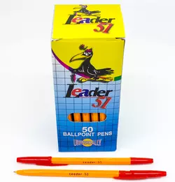 Ручка кулькова, червона, LR-51, Leader Ручка кулькова, червона, LR-51, Leader