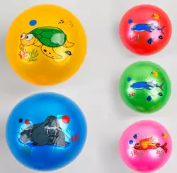 М'яч гумовий C 34211-1 (500) 5 видів, розмір 9", вага 70 грамів, перламутровий