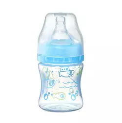 Пляшка антиколікова з широким отвором (Блакитний) 120 мл. (0+)