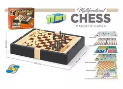 Гра ""11в1"" 9803 (36) 11 в 1, шахи, шашки, нарди, гомоку, змійки та драбинки, лудо, ігрові елементи, в коробці