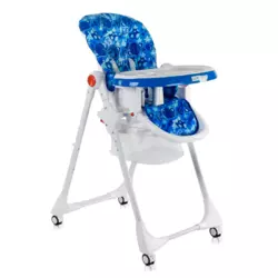 Дитячий стільчик для годування JOY К-22810 (1) "Космос" колір біло-синій, м'який PVC, в коробці