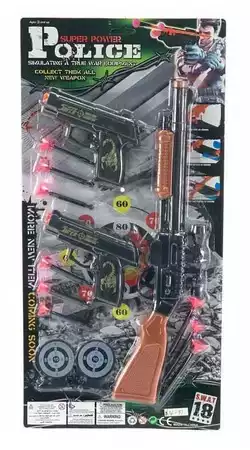 Автомат 836-51 (120/2) 2 вида зброї у наборі, 9 стріл з присосками, мішені, на листі Автомат 836-51 (120/2) 2 вида зброї у наборі, 9 стріл з присосками, мішені, на листі