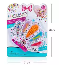 Набір бісеру 6008-1 (288/2) “Pretty beads”, 5 видів намистин, нитки, на листі Набір бісеру 6008-1 (288/2) “Pretty beads”, 5 видів намистин, нитки, на листі