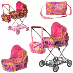 Візок 9325 для ляльки, мет., кошик, регул. ручка, 2 види, 62-35-12 см. Візок 9325 для ляльки, мет., кошик, регул. ручка, 2 види, 62-35-12 см.