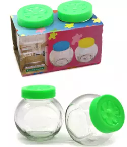Банка №Т1-2Н для продуктов стекл. с пл. крышкой ромашки цена за 2шт Банка №Т1-2Н для продуктов стекл. с пл. крышкой ромашки цена за 2шт