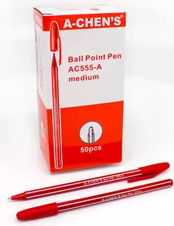 Ручка кулькова  АН555, червона, А-CHEN'S Ручка кулькова  АН555, червона, А-CHEN'S