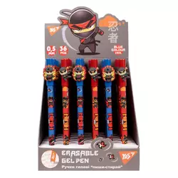 Ручка гелева YES пиши-стирай "Ninja" 0,5 мм, синя Ручка гелева YES пиши-стирай "Ninja" 0,5 мм, синя