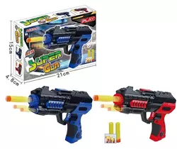 Пістолет 017 B (120/2) 2 кольори, м’які патрони на присосці, в коробці Пістолет 017 B (120/2) 2 кольори, м’які патрони на присосці, в коробці