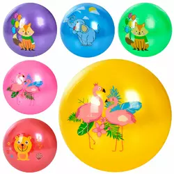 М'яч дитячий MS 3585 9 дюймів, малюнок (звірі), 60 г., 6 кольорів