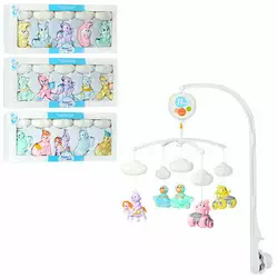 Карусель D124-5-6-7 на ліжечко, регул. гучності, підвіски 4 шт., 4 види, муз., бат., кор., 42-17-9,5 Карусель D124-5-6-7 на ліжечко, регул. гучності, підвіски 4 шт., 4 види, муз., бат., кор., 42-17-9,5