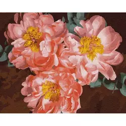 Набір для розпису по номерах. "Піонове натхнення " 40*50см Набір для розпису по номерах. "Піонове натхнення " 40*50см